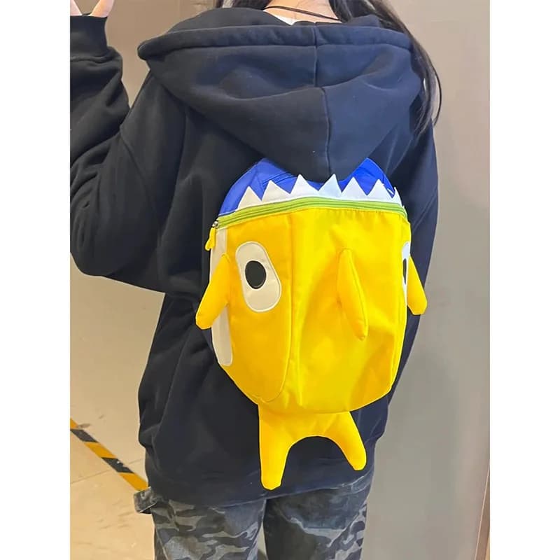 Shark Shaped Mini Backpack Women Kawaii Cartoon Novelty Cute Student School Bag Outdoor Travel Shoulder Backpack