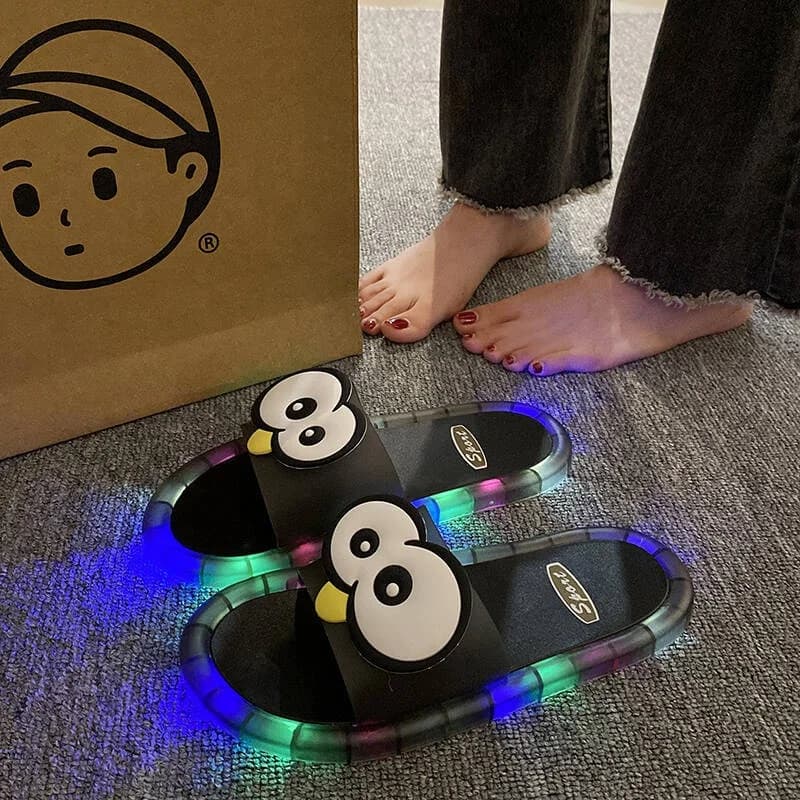 Ciabatte Divertenti con Grandi Occhi Luminosi, Antiscivolo, Estive, alla Moda, a Punta Aperta, per Coppie, da Interno ed Esterno, per Casa, Bagno, Scarpe da Esterno