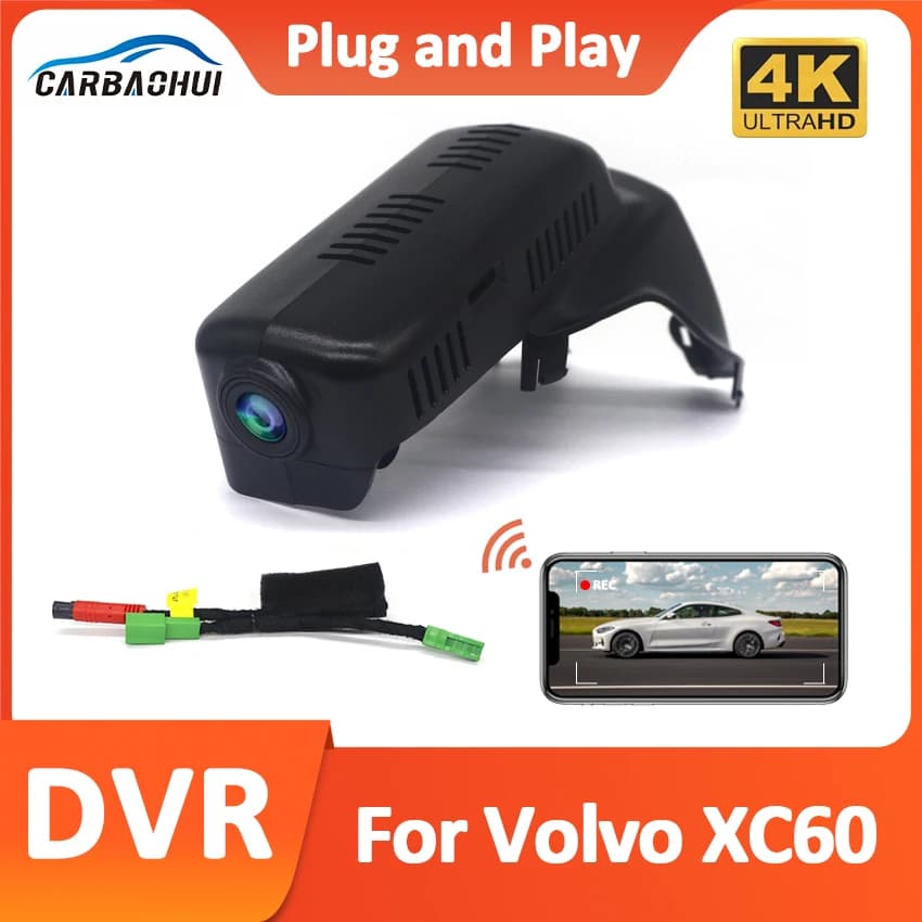 Auto DVR 4K 2160P For Volvo XC60 Low 2012 2013 2014 2015 2016 2017 Plug and play Installation Wireless DashCam Video Recorder