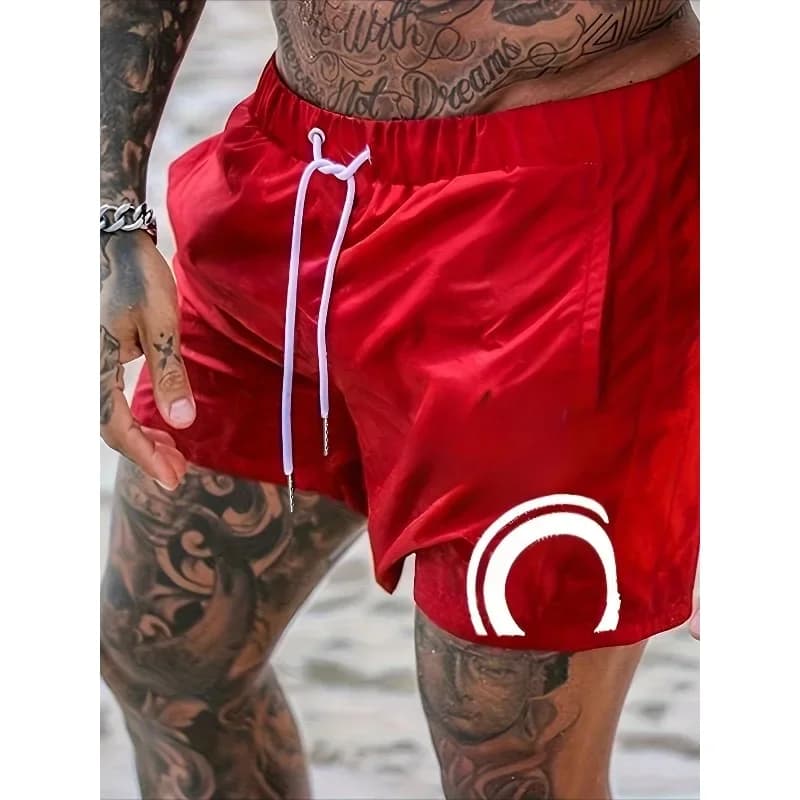 Costume da Bagno ad Asciugatura Rapida per Uomo, Eleganti Pantaloncini da Spiaggia con Cordoncino