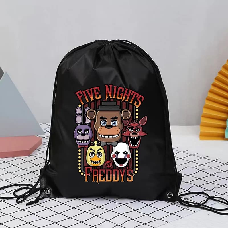 Fnafs Drawstring Bags Five Nights Freddys Party Gift Pack Waterproof Polyester Storage Bag Cool Outdoor Travel Portable Backpack