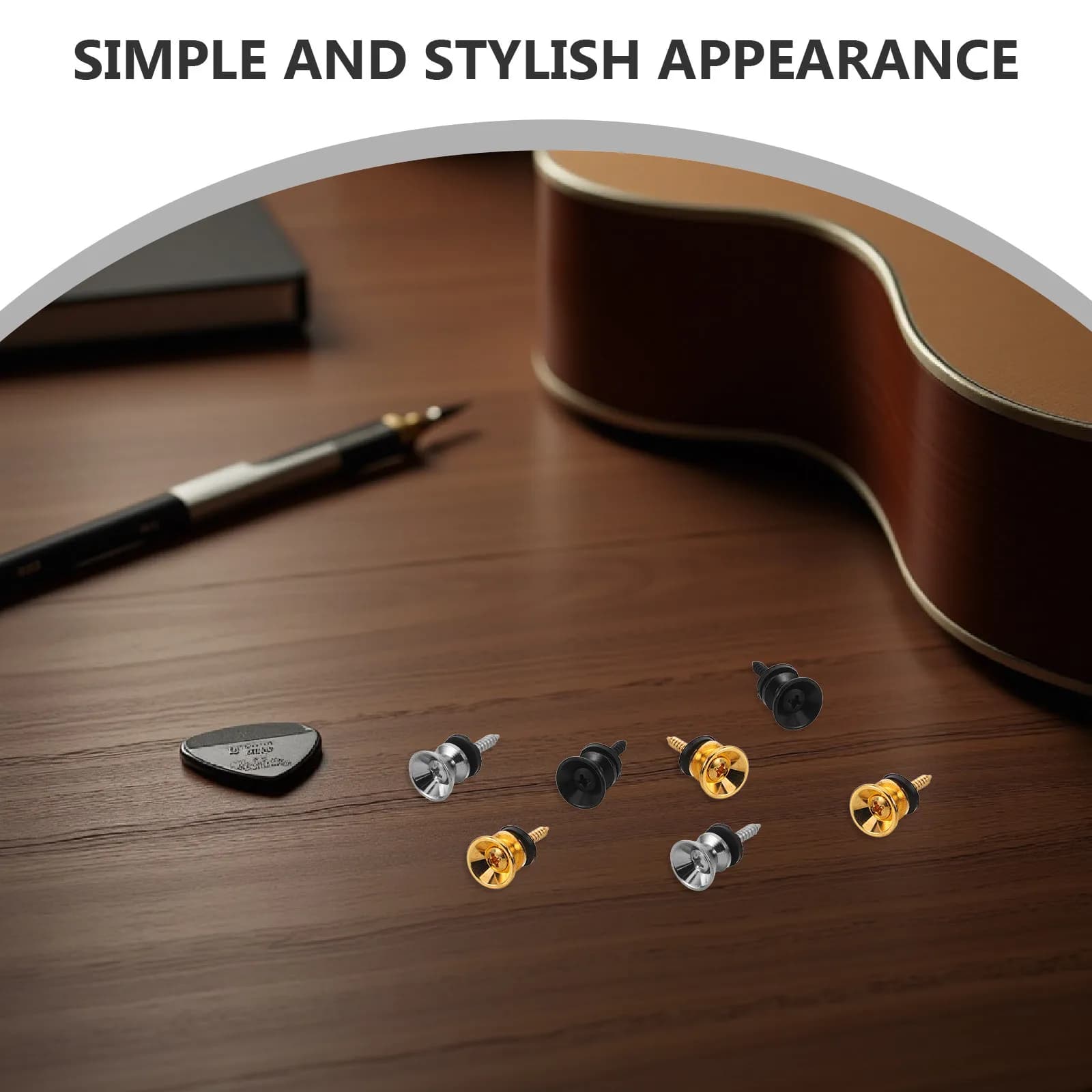 24 Pezzi Perni di Bloccaggio per Tracolla Chitarra, Robusti e Sicuri, per Chitarra Acustica, Elettrica, Basso, Ukulele, Banjo - Accessori e Ricambi