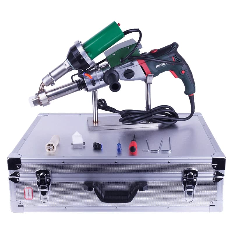 Saldatrice per Estrusione Plastica 230V, Estrusore Manuale, Pistola per Saldatura ad Aria Calda LST610A a Doppio Riscaldamento per Fogli, Tubi e Membrane in HDPE PP PE