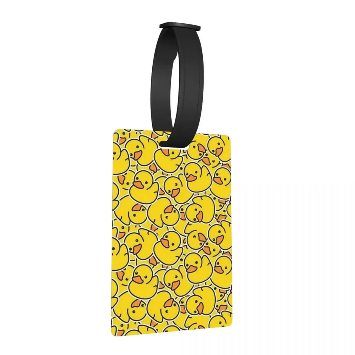 Etichette per bagagli con anatra in gomma classica gialla Accessori per valigie Moda da viaggio Etichetta per imbarco per bagagli Porta etichette ID Nome Indirizzo