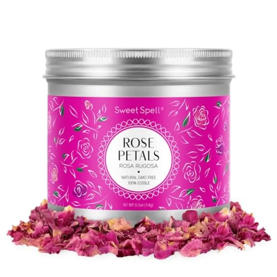Dried Rose Petals - Flowers for Drinks, Cocktails, Cake Decorations - Ideal for Tea, Soap Candle Making - 14g 0.5oz