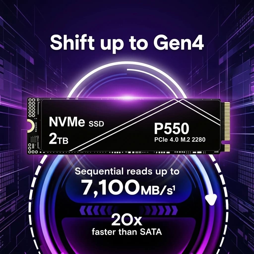 New P550 1TB 2TB 4TB NVMe PCIe Gen4 M.2.22080 SSD Solid State Drives for Gaming Computer Laptop PS5