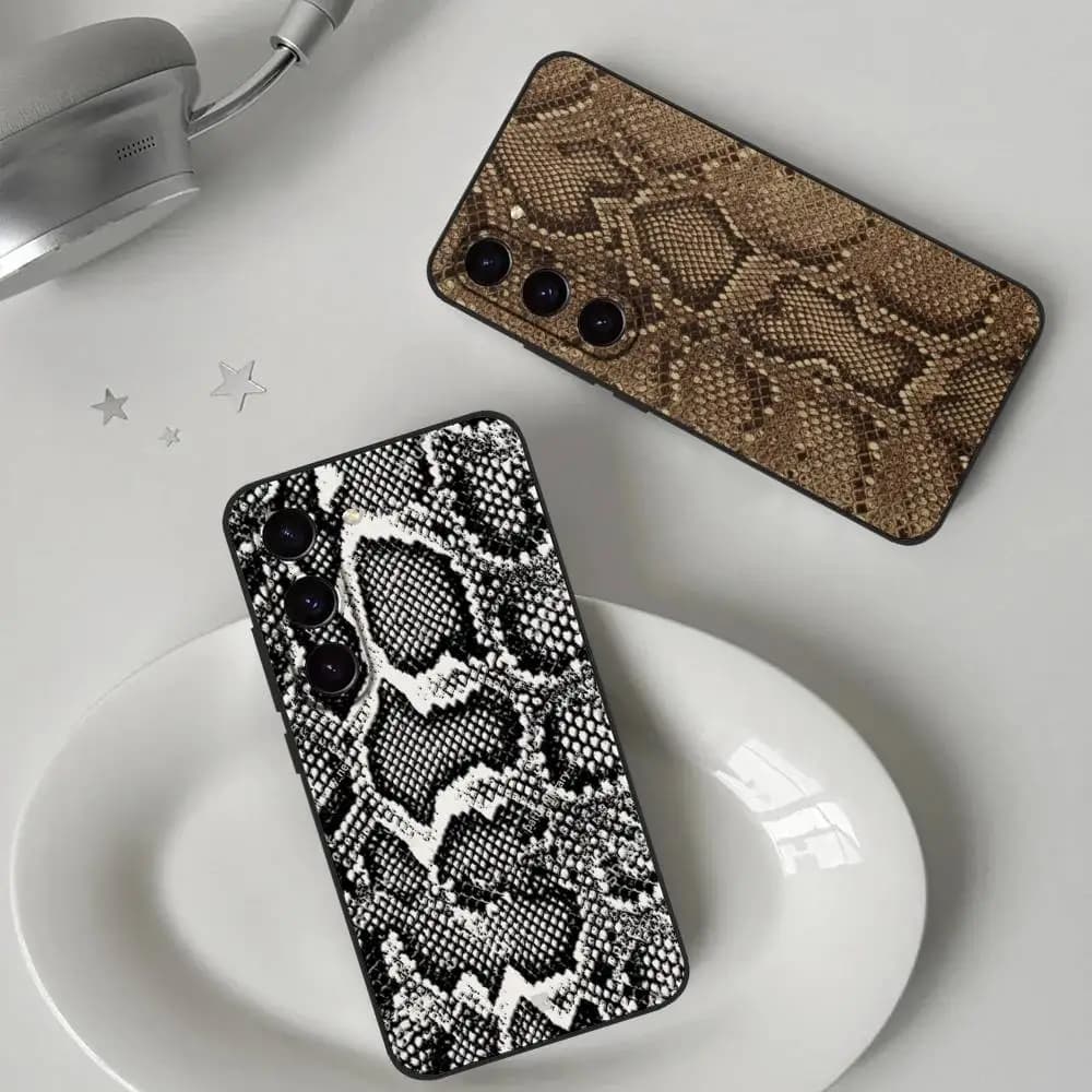 Snake Skin Phone Case For Samsung Galaxy S21 S22 S23 S24ULTRA S25ULTRA FE Ultra Plus5G A52S S26 Soft Cover