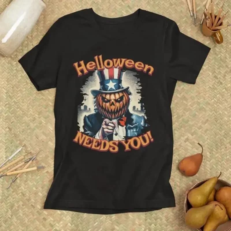 Maglietta Helloween Zio Sam Fantasmi di zucca Streghe spettrali