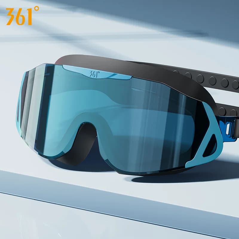 Professional waterproof silicone swimwear with wide view UV protection Beach glasses with large frame