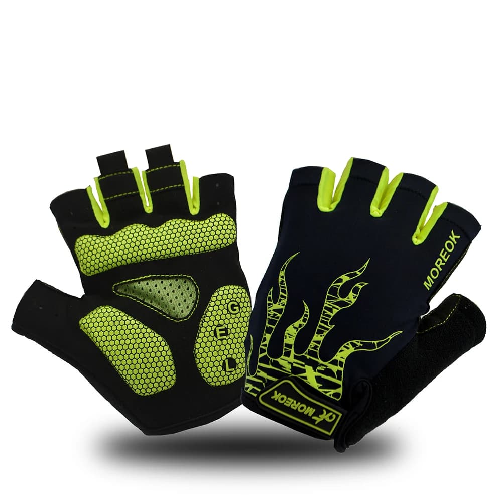 MOREOK Bicycle Gloves Breathable with 5mm Gel Padding, MTB Gloves and Road Gloves, Absorbent Urti, Mid-Size, For Men and Women