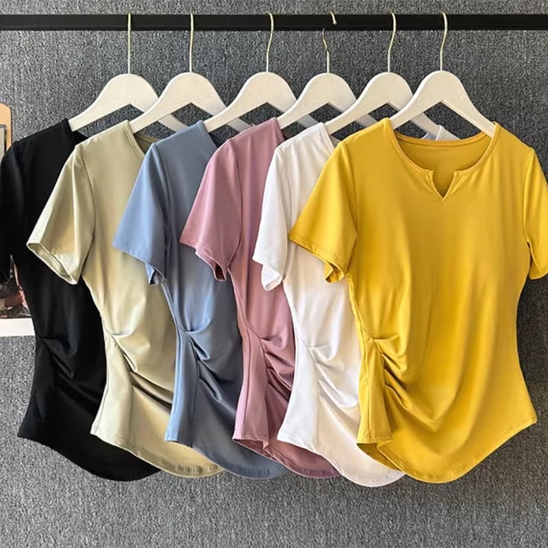 Complete with Yoga Summer for Women, Top for Pilates and Fitness Training, High Quality Sports Set, T-Shirt Sleeves Fast Drying