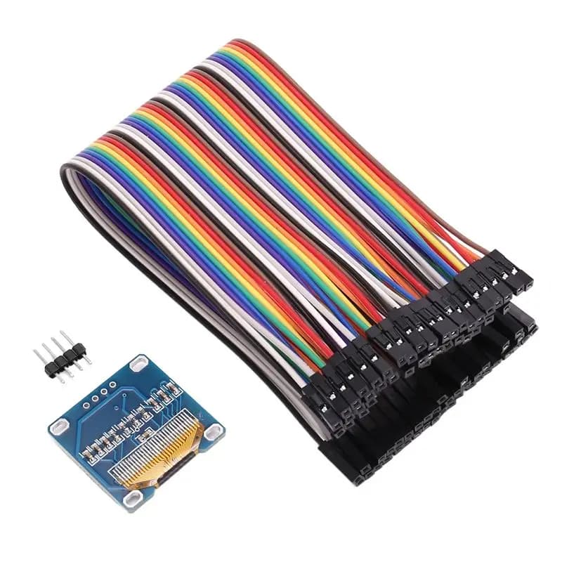 OLED Display A97I-I2C from 0,96 Inch, IIC SSD1306 128x64 LCD Module for Arduino with 40 Dupont Cables