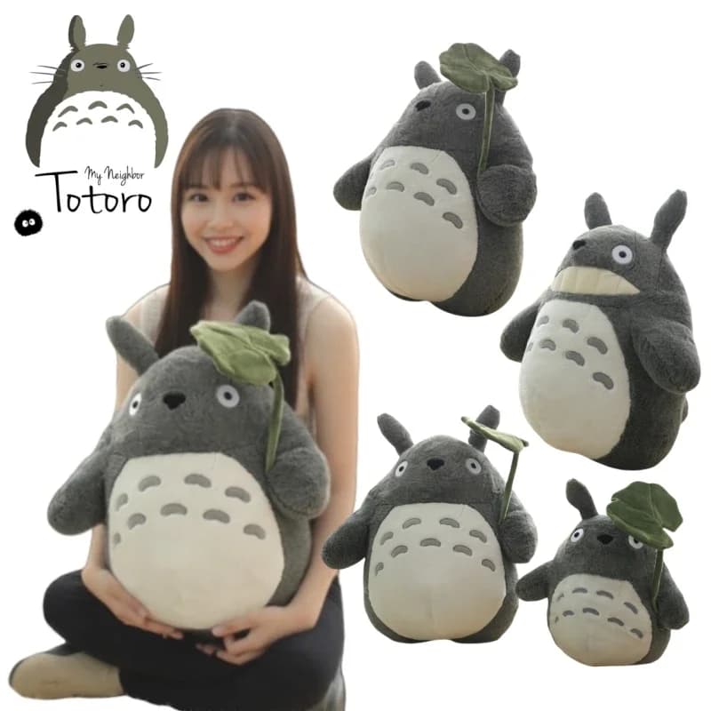 Cartone animato soffice foglia di loto totoro peluche figura di pezza totoro bambola coccolone peluche cuscino di tiro divano letto decorazioni per la casa regalo di natale