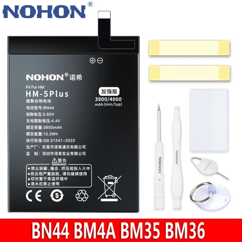 NOHON per Xiaomi Redmi 5 Plus 4 Pro Mi 4C 5s batteria Mi4C Mi5S Bateria BN44 BM4A BM35 BM36 batterie di ricambio strumenti gratuiti