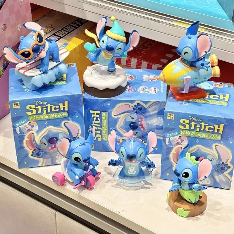 Disney Disney Stitch series cute box blind doll watchmaking Anime Model Kawaiii toy collection Decoration Ornament Birthday gift