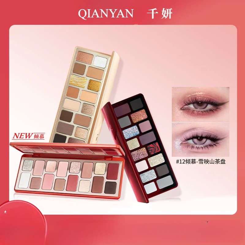 Cheeryep QianYan 16 Color Darkness palette Brown Cowboy Blue Smokey Multicolor Christmas Matte Pearl Y2K Eye Makeup