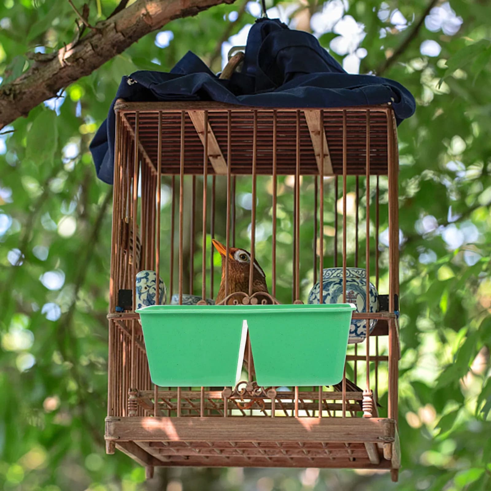 Set di 15 Mangiatoie Connesse per Gabbie di Uccelli, Contenitori in Plastica Resistenti agli Schizzi, Ciotole per Pappagalli e Altri Animali Domestici
