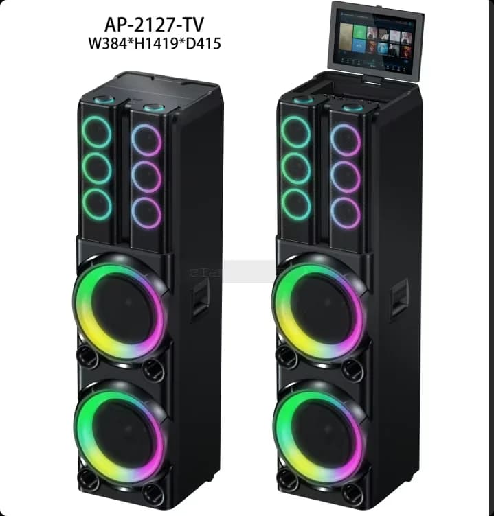 AP-2127 Bocina Con Pantalla Video Karaoke Machine Altavoz De Karaoke Con Pantallas Dual 12 Inch Karaoke Machine with Screen