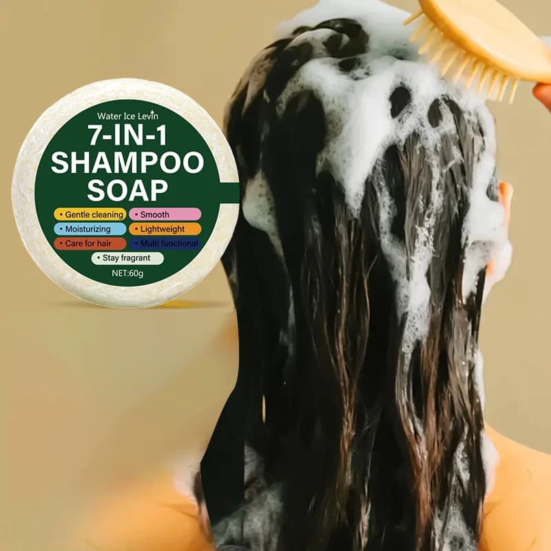 Sapone Shampoo 7 in 1, Sapone all'olio essenziale vegetale naturale, Base di succo di foglie di aloe vera, Nutrienti alla glicerina, Lavaggio del viso, Bagno, Lavaggio dei capelli, Rasatura multifunzione