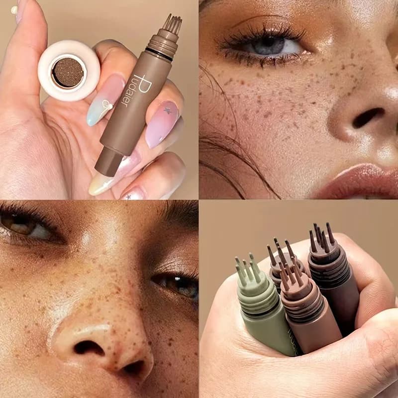 Penna per timbri per lentiggini naturali da 1 pezzo, impermeabile e resistente al sudore: trucco per lentiggini naturale e delicato ad asciugatura rapida, uso multi-scena