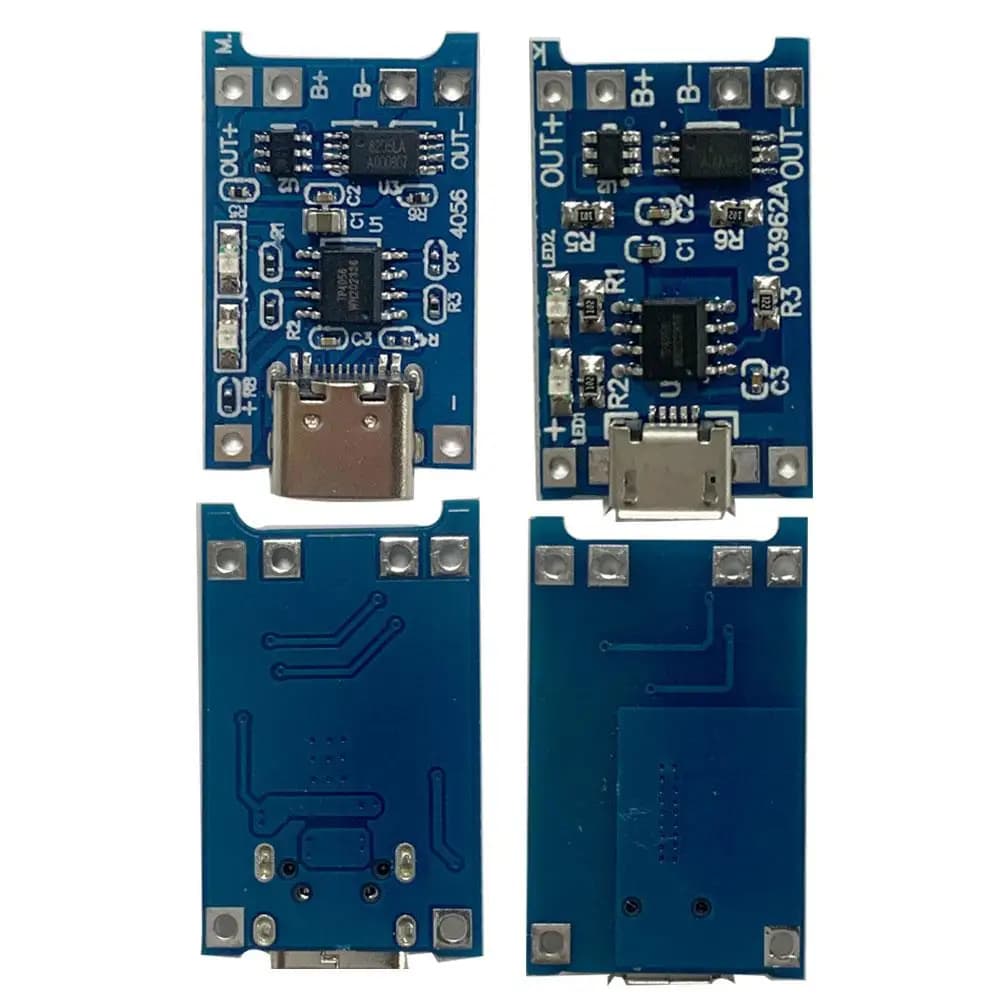10PCS 18650 per TP4056 5V 1A Modulo caricabatteria al litio con protezione Doppie funzioni Scheda di ricarica Type-C/Micro