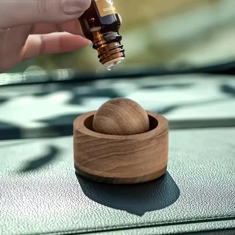 Diffusori di oli essenziali in legno dal design sferico da 1 pezzo - Diffusore di fragranze per decorazioni per la camera da letto con dispersione di fragranze naturali
