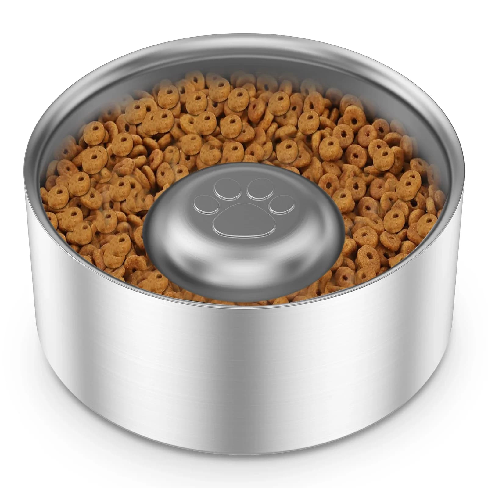 Nuova Ciotola Antiscivolo in Acciaio Inossidabile per Cani, Ciotola per Alimentazione Lenta da 60oz, Accessori per Cibo e Acqua per Animali Domestici