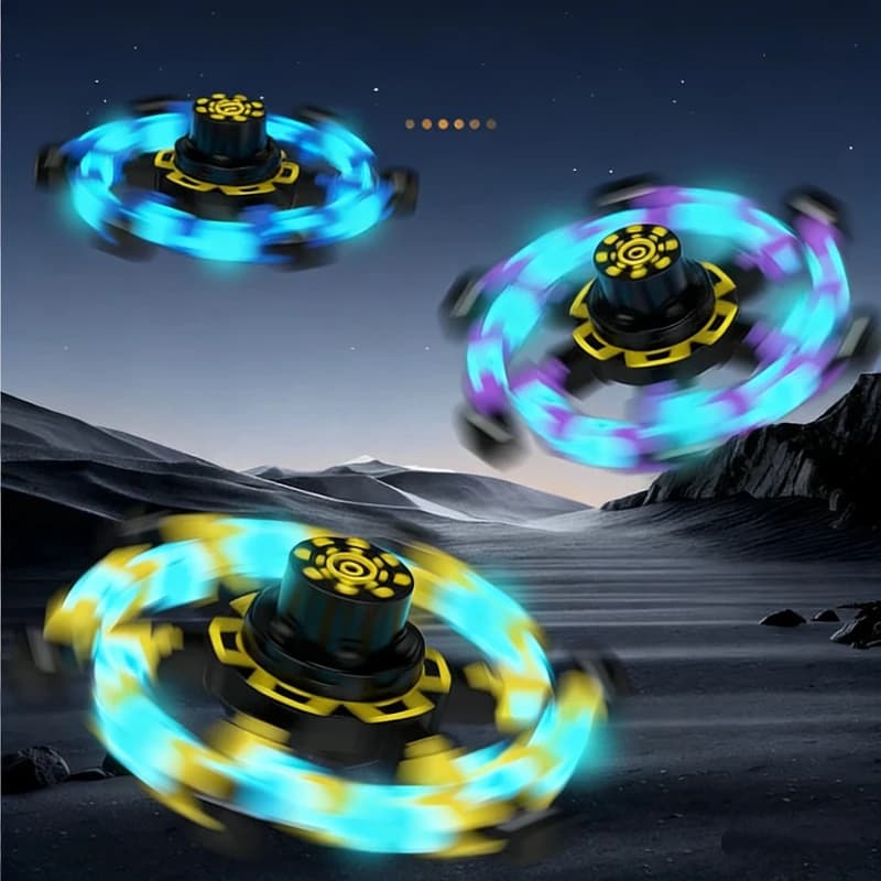 Fidget Spinner Luminoso Deformabile, Giocattolo Antistress per Bambini e Adulti, Modello Giroscopico da Dito, Giocattoli Sensoriali, Regalo