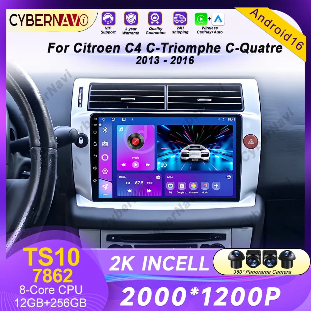 Car Radio Android For Citroen C4 C-Triomphe Quatre 2004 - 2014 Multimedia Video Player GPS Carplay Auto Stereo Head Unit No 2DIN