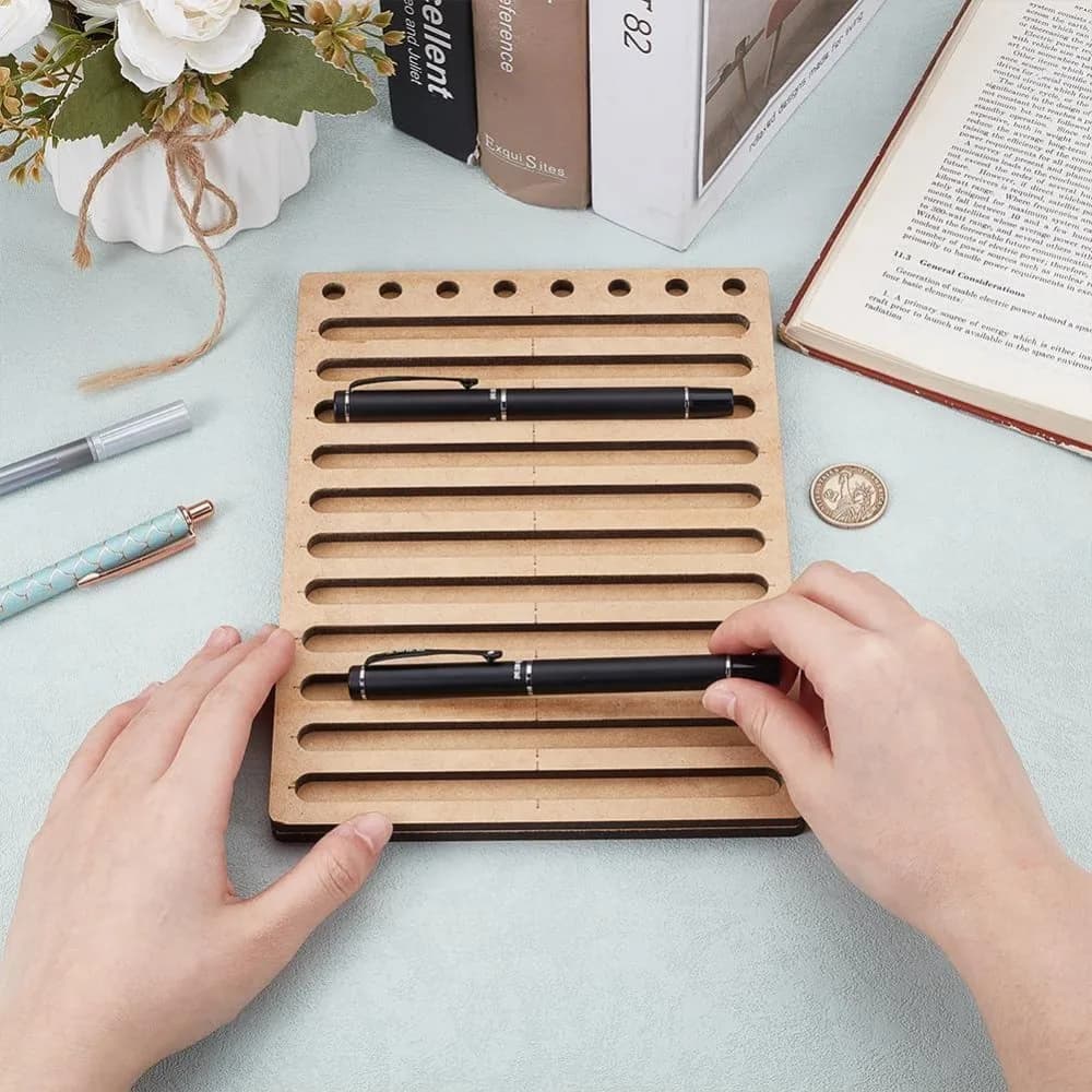 11 Slot Ink Pen Jig for Laser Engraving 6.5x8.6inch Ink Pen Holder Creative Pen Maker Fixing Jig for Engravers