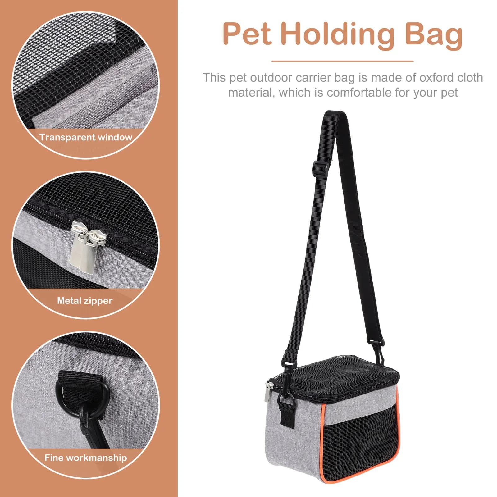 Borsa da trasporto per piccoli animali domestici, portatile, leggera, in tessuto Oxford, per criceti, porcellini d'India, ratti, ricci, ideale per passeggiate ed escursioni