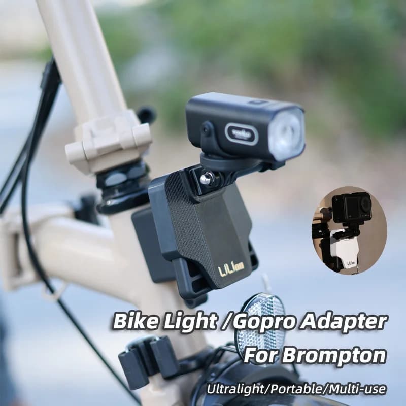 Portable Folding Bicycle Light Adapter High Strength PETG Gopro Mount Base For Brompton Bike Accessories