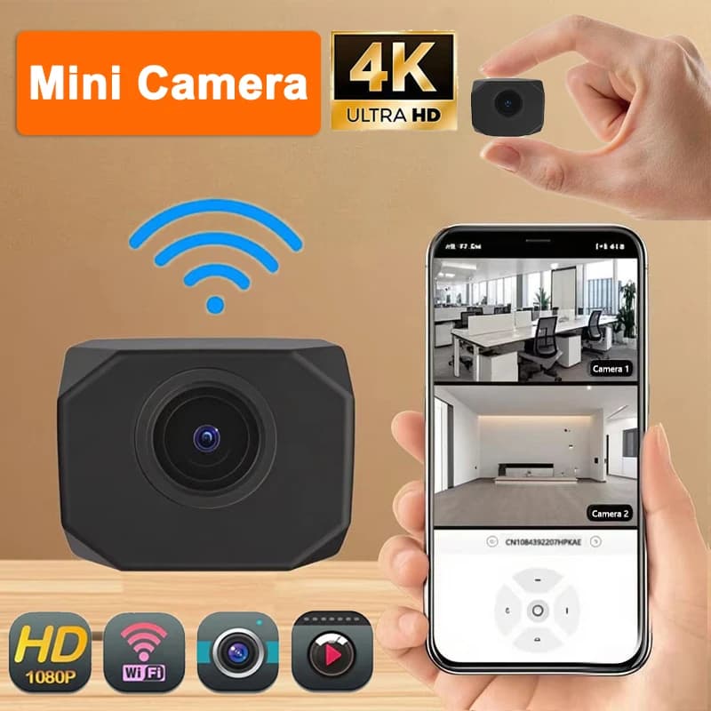 4K HD WiFi Security Camera for Home Mini Smart Indoor IP Surveillance with APP Remote Monitoring Portable Design 2026 NEW