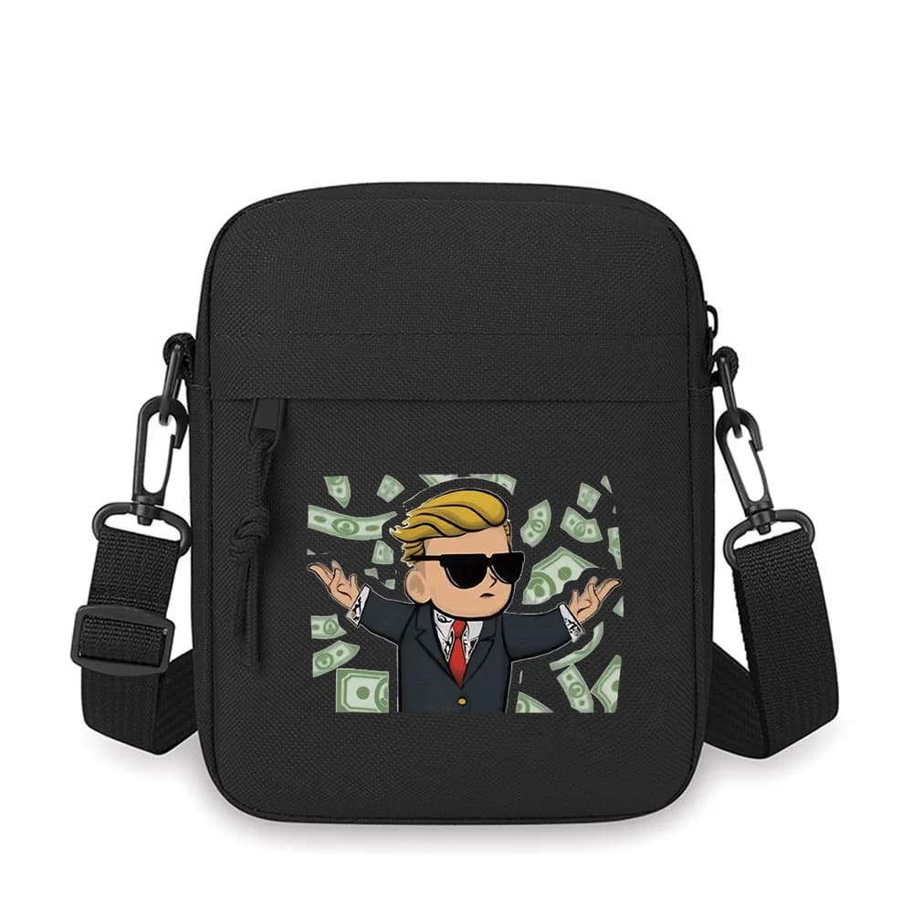 Money fly uomo occhiali da sole da lavoro cravatta rossa Borsa a tracolla da uomo a spalla singola da donna Cartoon Anime Design di stampa di film unisex