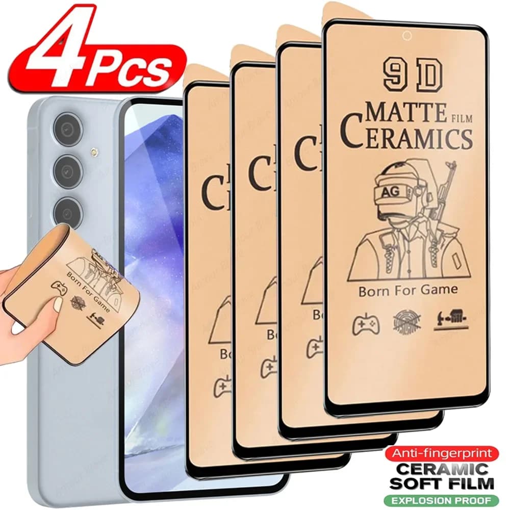 4Pcs Matte Screen Protector For Samsung Galaxy S25 Ultra S24+ S23+ S22+ S21 S23 S24 S22 Ultra Ceramic Film (Not Glass)