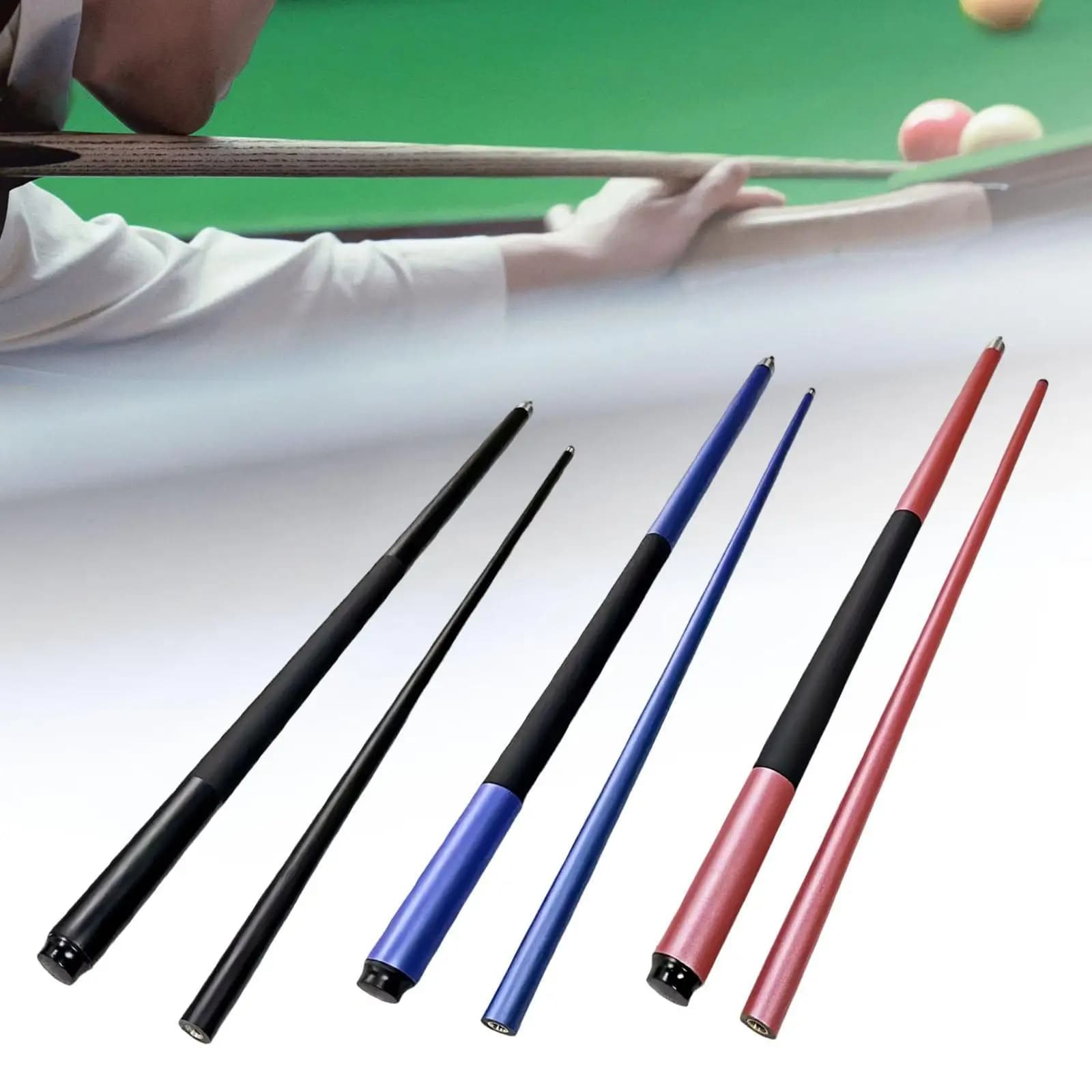 Stecca da biliardo da 149 cm, leggera, portatile, a due sezioni, per tavolo da biliardo, stecca da biliardo per gioco, ufficio, casa, bar, stanza di pausa