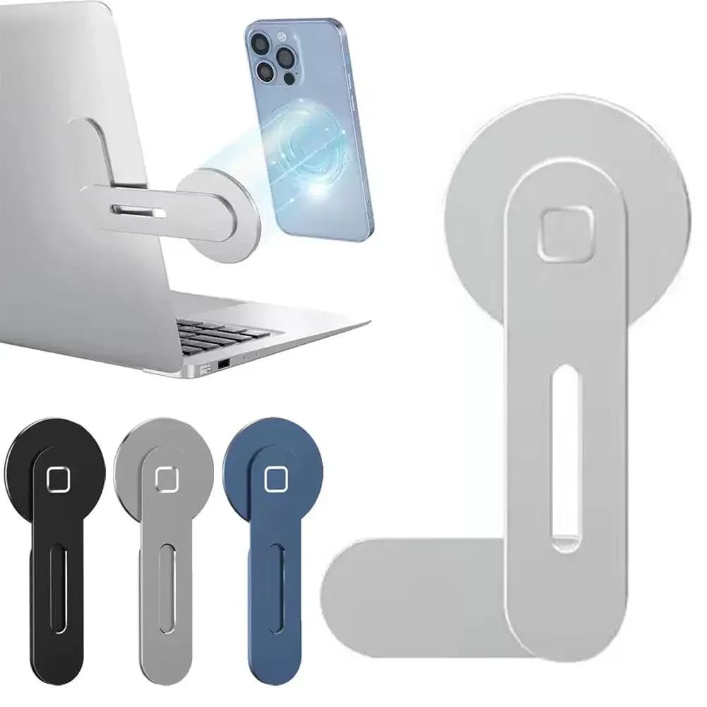 Foldable Magnetic Phone Holder For Laptop Computer Monitor Universal Side Stand For Magsafe iPhone 17 16 15 Series All Phones