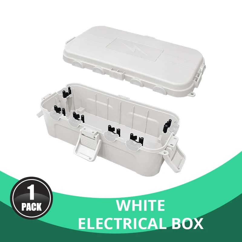 Scatola Elettrica Impermeabile da Esterno 29x13x10cm con Chiusure Bloccabili per Prese Multiple, Adattatori Voluminosi, Luci a Stringa, Attrezzi da Giardino