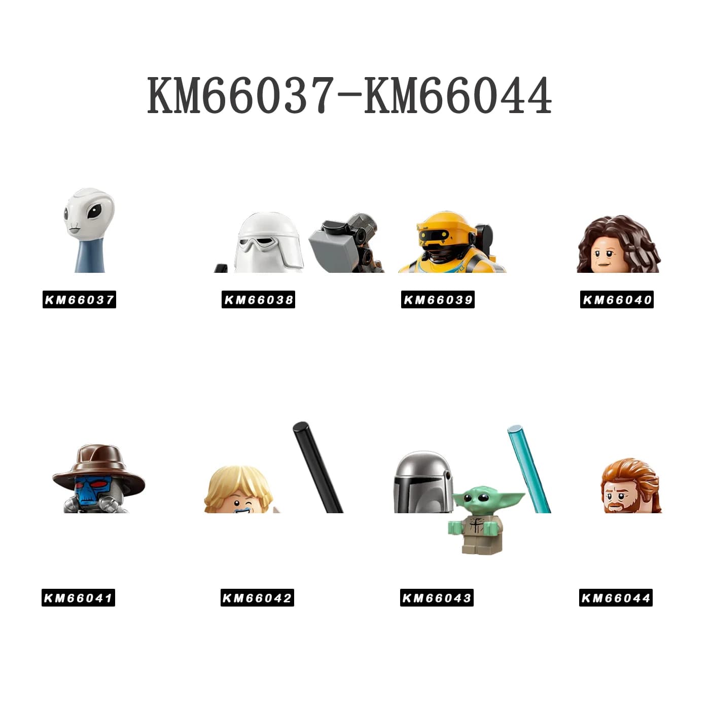 KM66037-KM66044 Building Blocks 8 pz/set Obi-Wan Mattoni Kenobi Din Djarin Grogu Figura KM66039 KM66042 mini Giocattoli di Montaggio