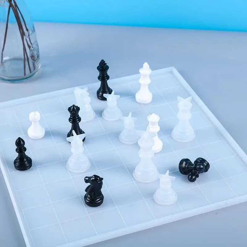 Top Quality 2026New Chess Silicone Molds - DIY Craft Kit for Board Games, Includes Full Size 3D Pieces & Resin Casting Mold