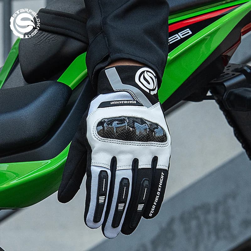 Guanti da Moto Star Field Knight Estivi Traspiranti per Uomo e Donna, Protezione in Fibra di Carbonio, Antiscivolo e Resistenti all'Usura
