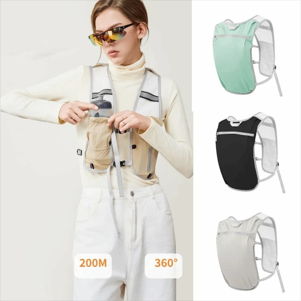 Waterproof vest with Reflective Design, Breathable, Multitasche, Lightweight, for Running and Sport, Water Backpack