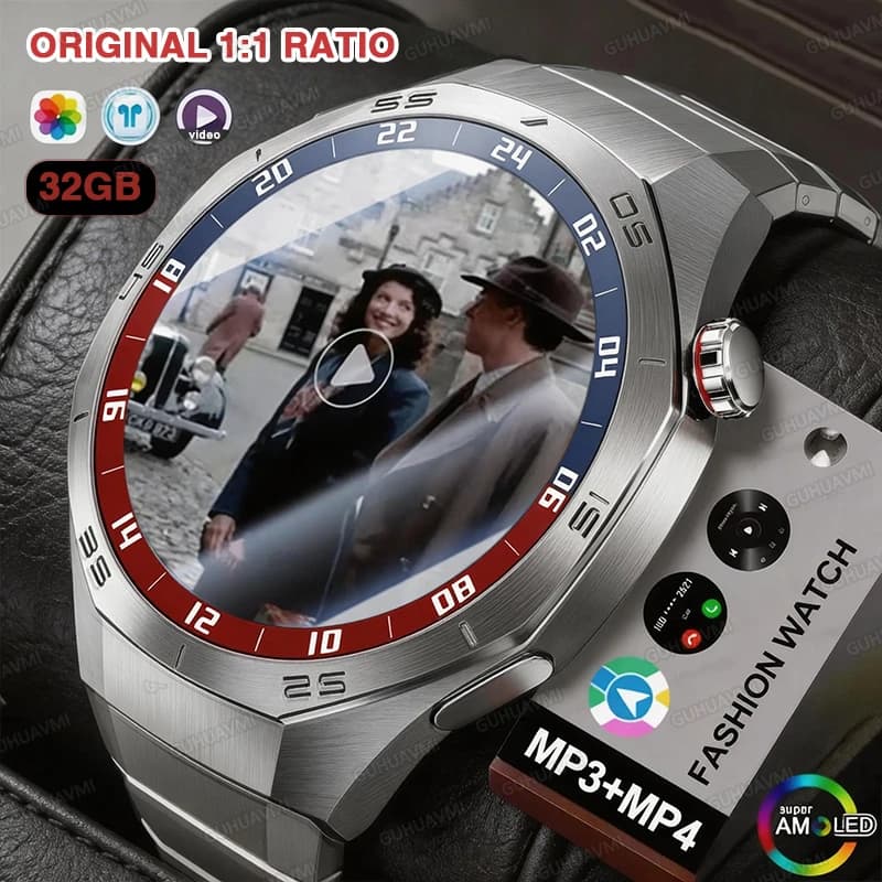Smartwatch Originale 5 Pro Versione Globale con 32GB di Memoria, Navigazione GPS, NFC, Riproduzione Musica e Video, Chiamate, in Lega di Titanio, Nuovo Modello per Uomo