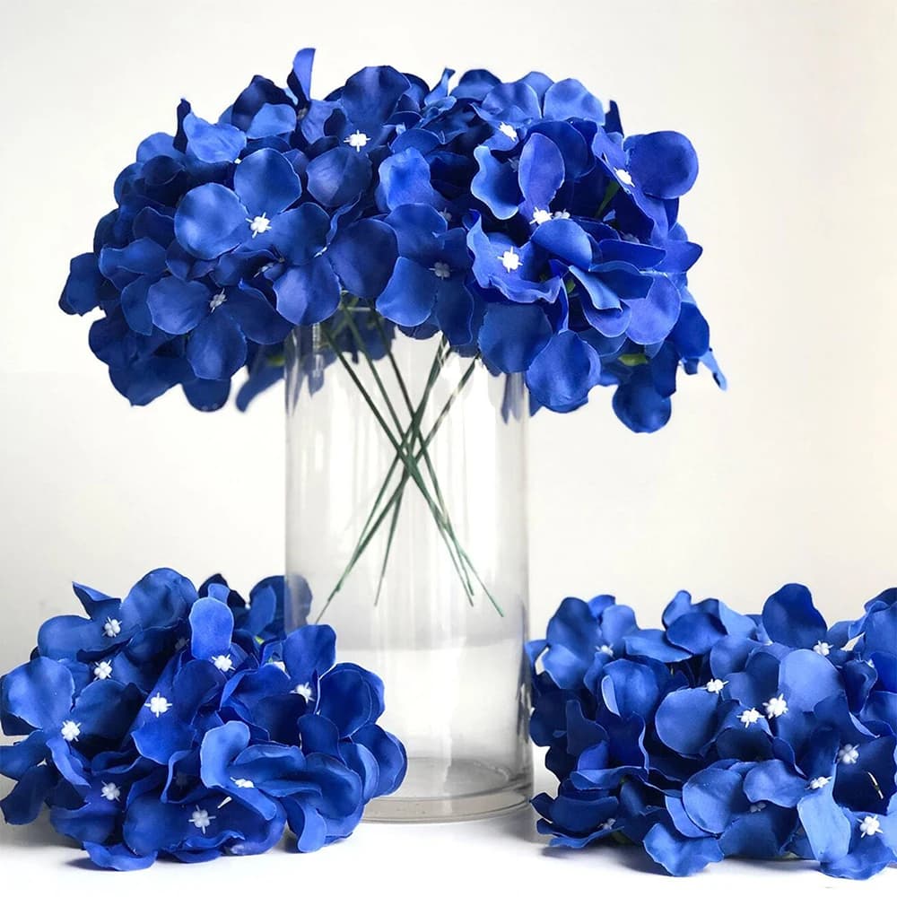 5 pezzi di ortensia artificiale con stelo blu finto ortensia bouquet di fiori per la decorazione domestica della festa nuziale di San Valentino