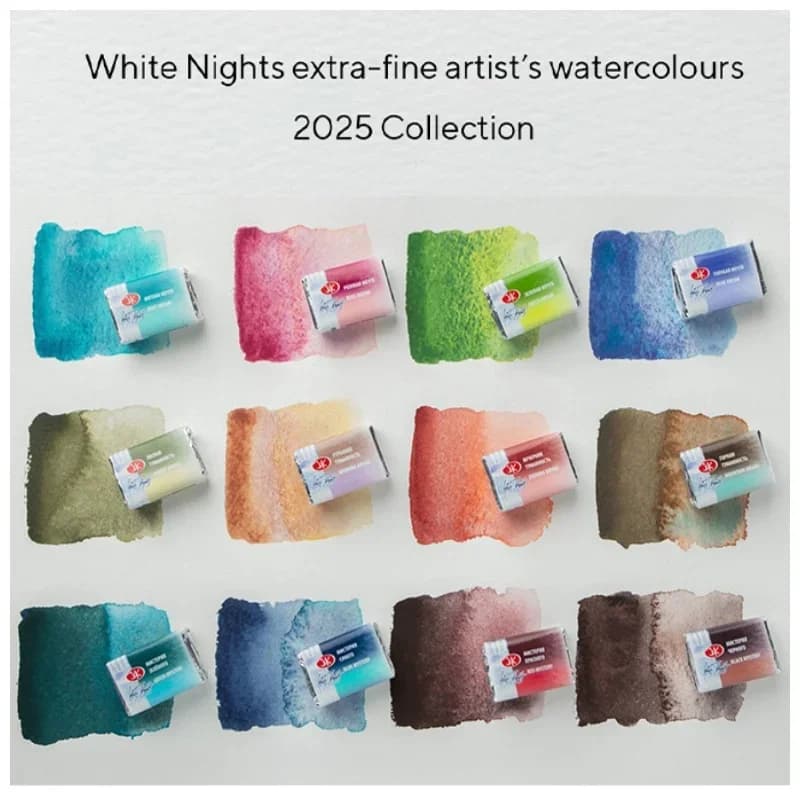 Russian White Nights Limited Edition Granulation Solid Watercolor of Professional Artist Grade Paints Vibrant Lightfast Colors