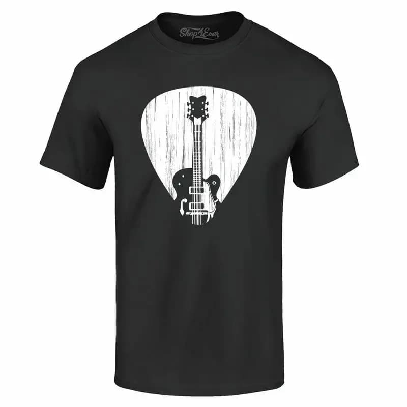T-shirt per plettro per chitarra, basso, guitarrista, musicista, camicie