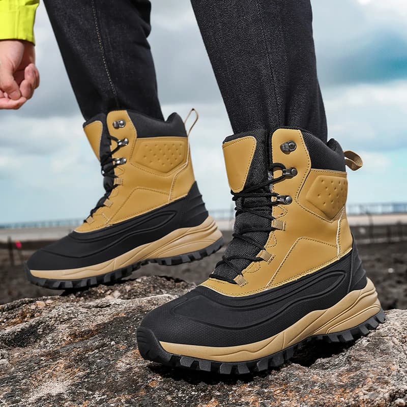 Men's Waterproof Winter Snow Boots Non Slip High Top Outdoor Hiking Shoes Big Size 39-48