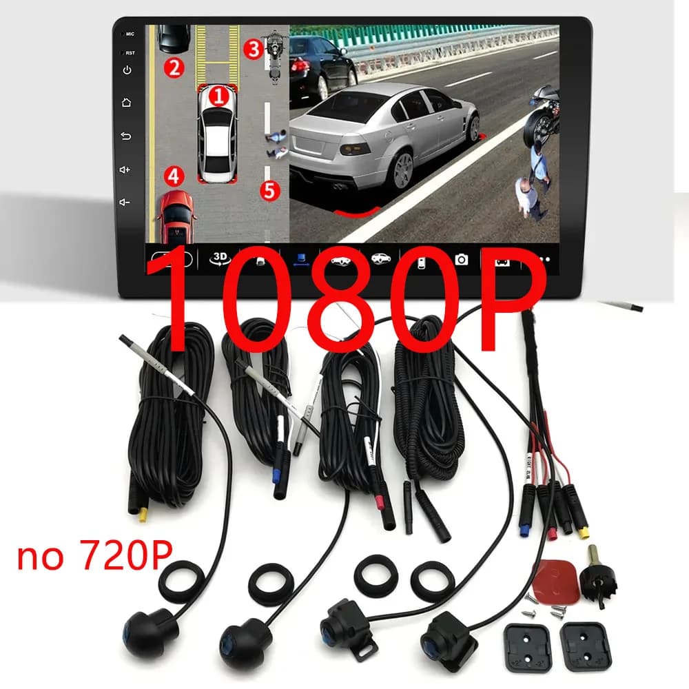 360° Panoramic Camera 1080P HD Rear / Front / Left / Right 360 Panoramic Accessories for Car android Radio multimedia no 720P