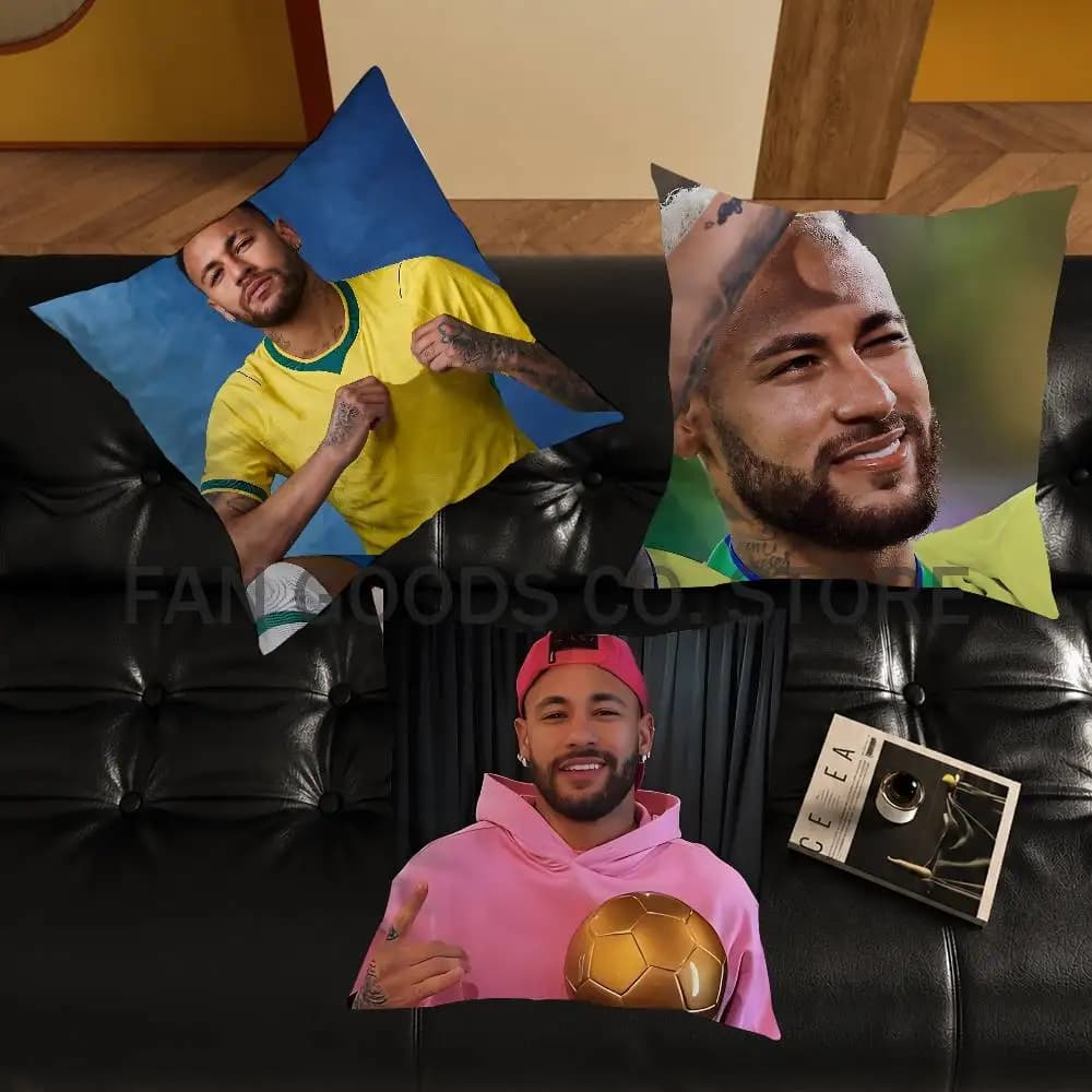 Star Football N-Neymar Pillow Case Ultra Soft Skin Friendly Fabric Cloud Like Comfort & Concealed Zipper