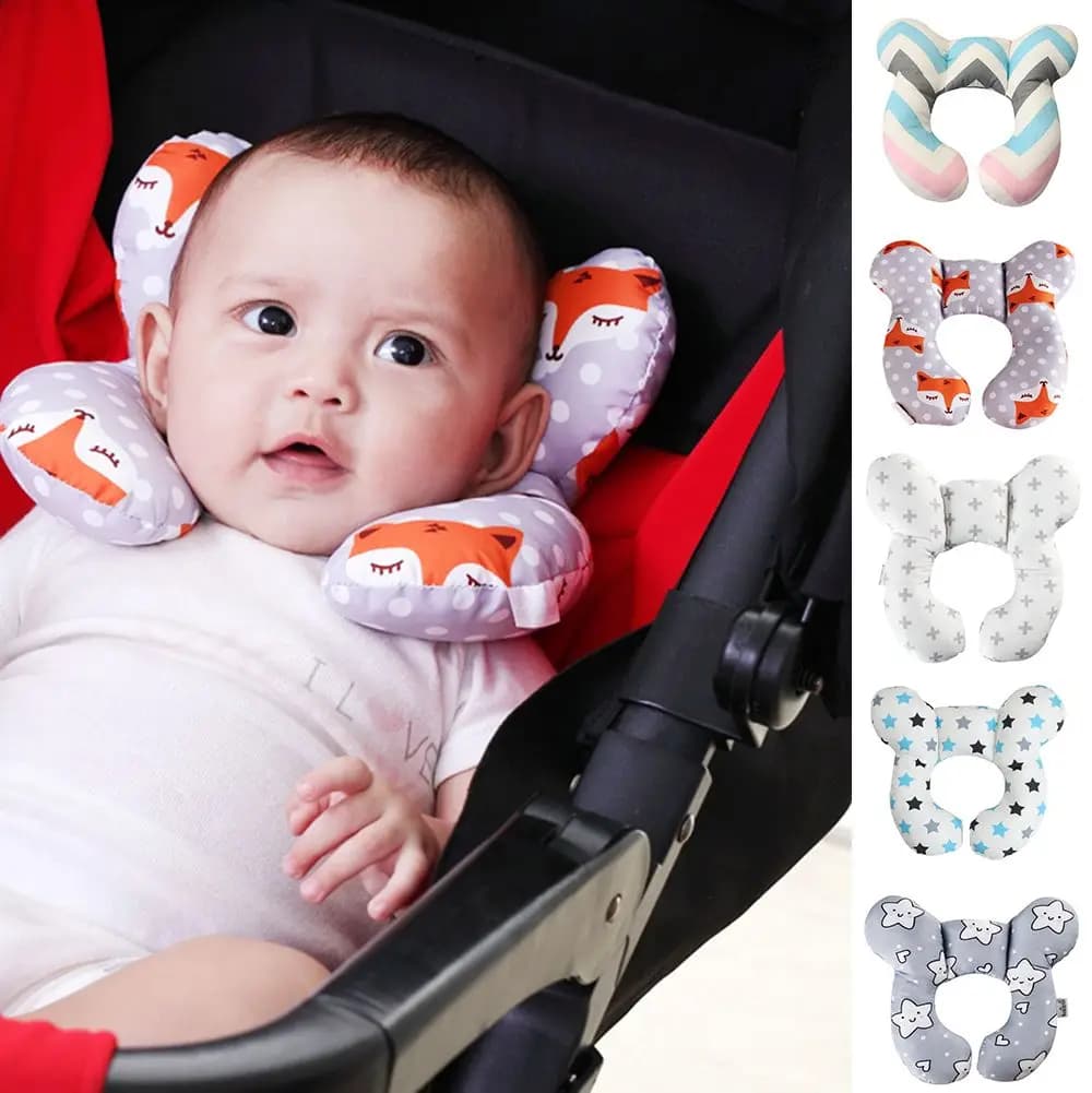 Travel Head Protection Neck Support U-shaped Cushion Infant Stroller Pillow Car Seat Headrest